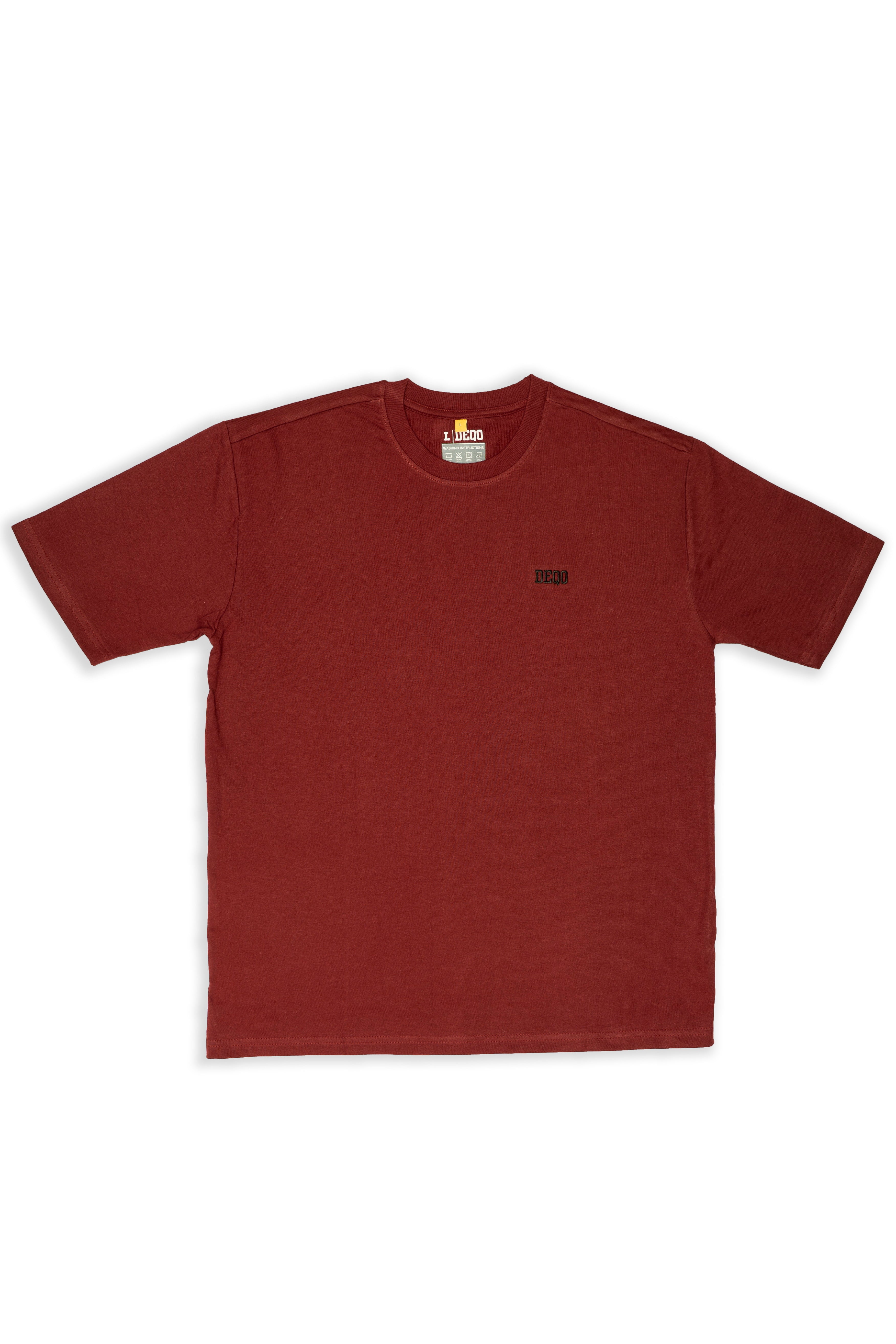 T-Shirt – Maroon Red with Black Essence