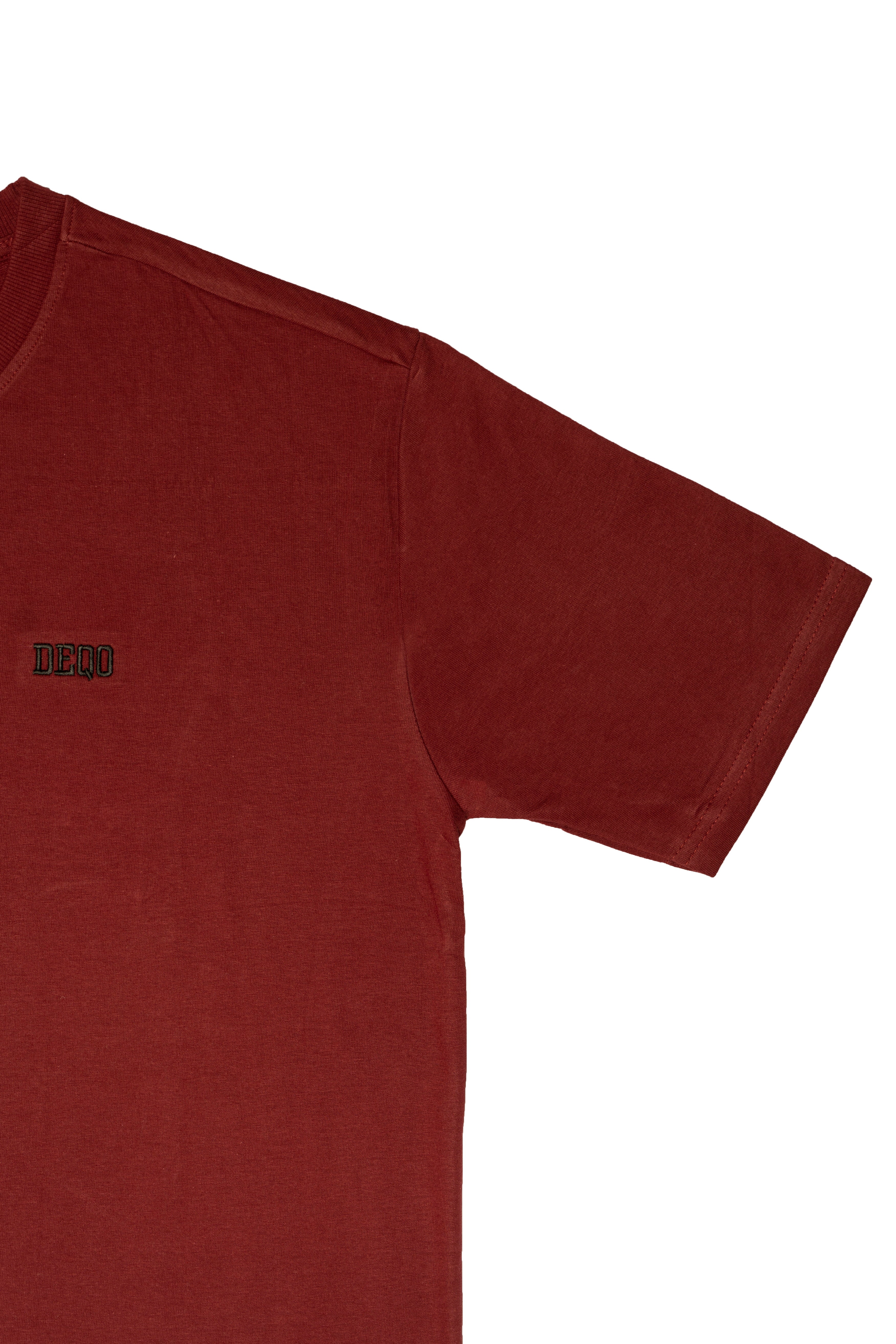 T-Shirt – Maroon Red with Black Essence