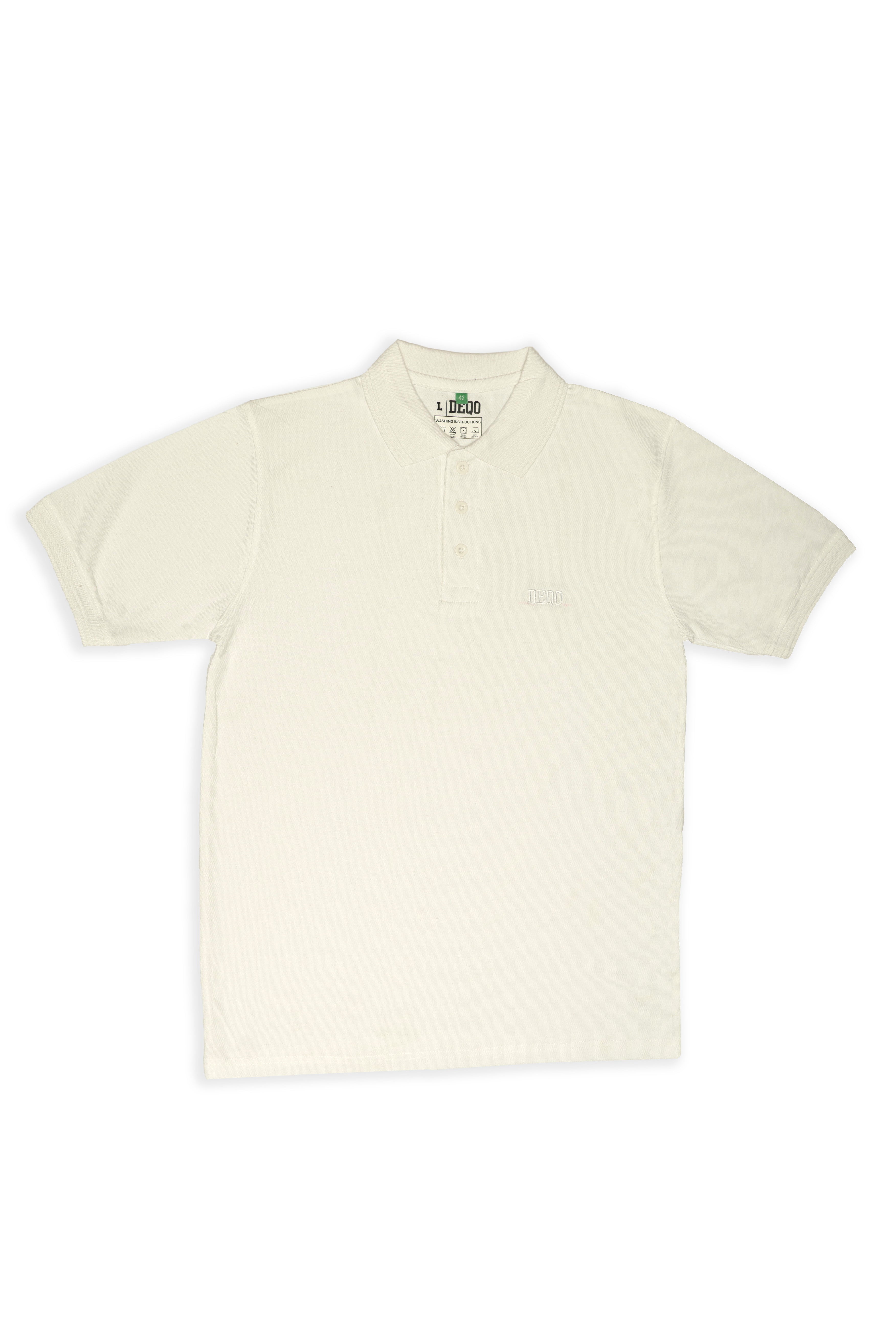 Polo Shirt – Classic White with Tonal White Essence