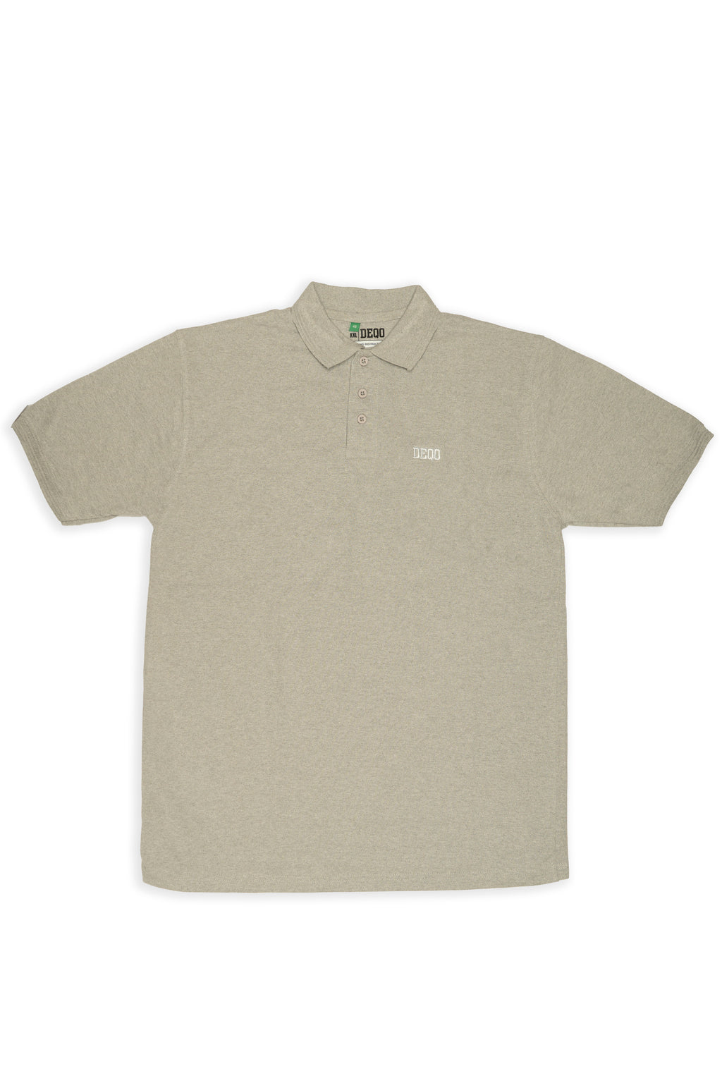 Polo Shirt – Grey Melange with White Essence