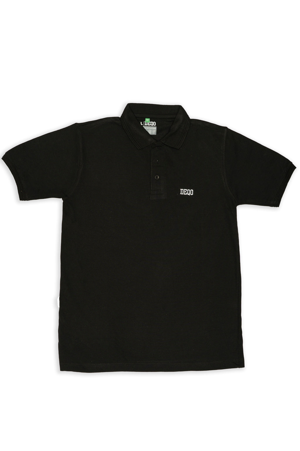 Polo Shirt – Jet Black with White Essence