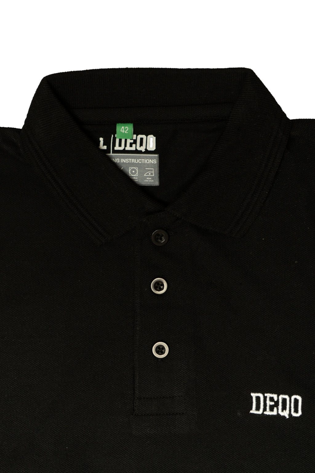 Polo Shirt – Jet Black with White Essence