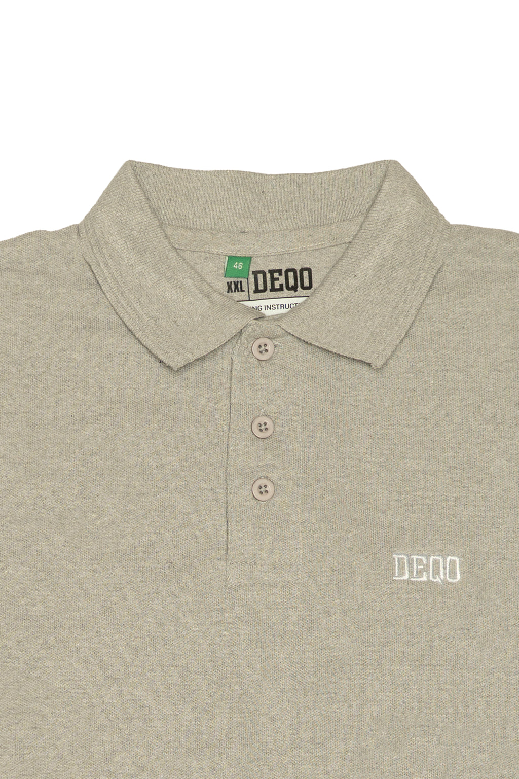 Polo Shirt – Grey Melange with White Essence