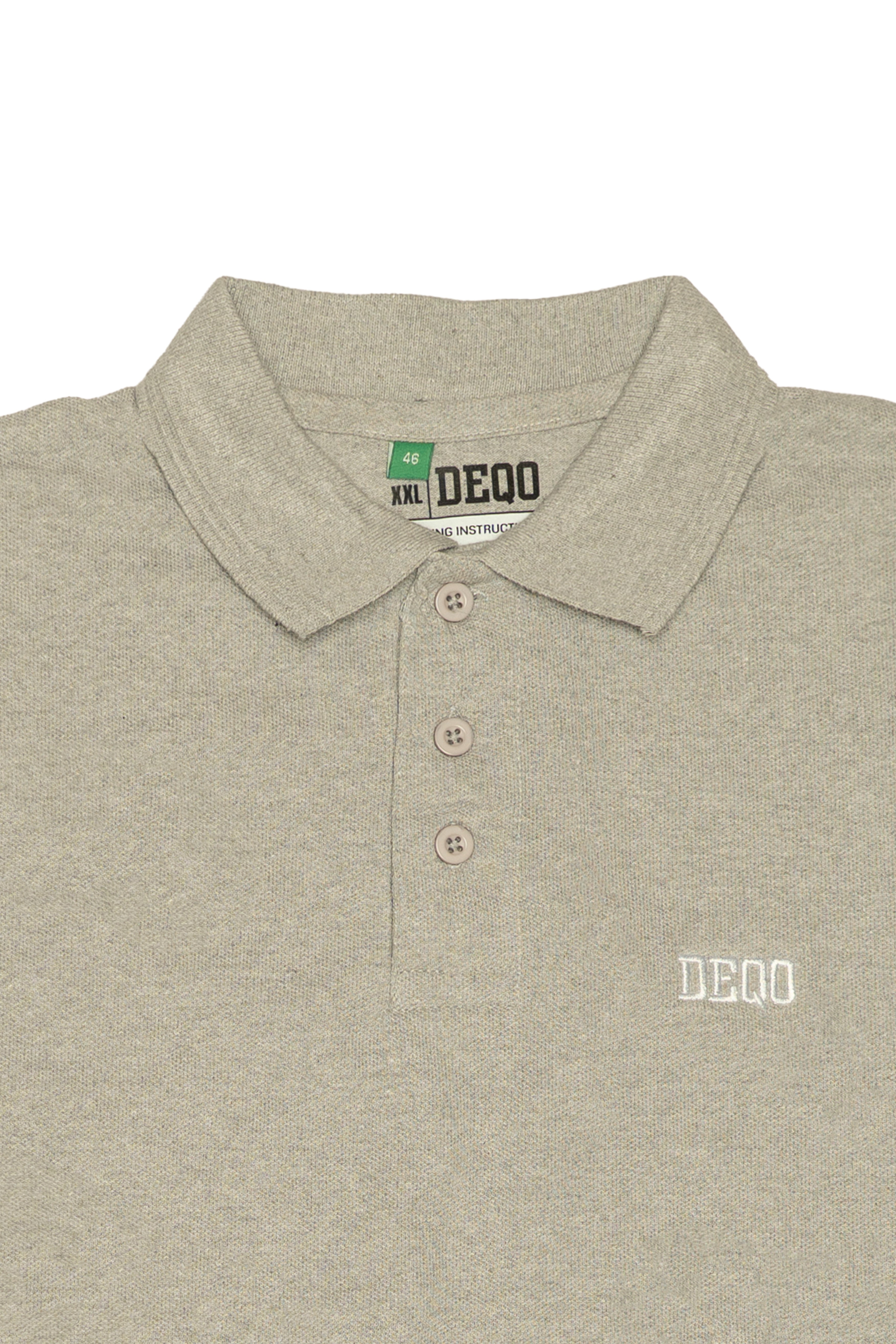 Polo Shirt – Grey Melange with White Essence